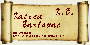Katica Barlovac vizit kartica